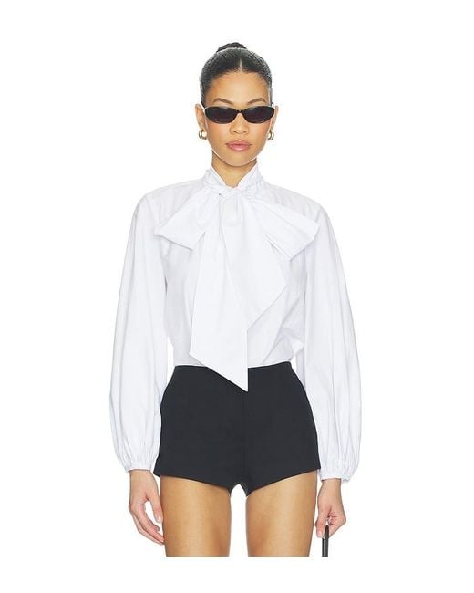 L'Agence White 'Agence Deon Tie Neck Blouse
