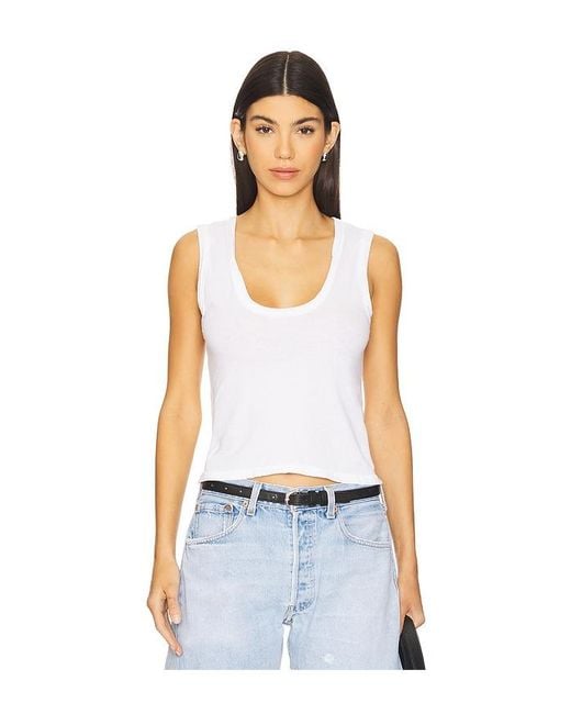 PERFECTWHITETEE White Khara Scoop Tank