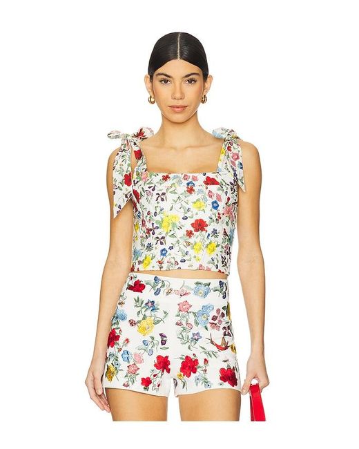 Alice + Olivia Clara Bow トップ White