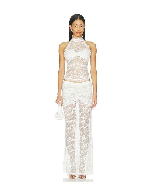 OW Collection White Selah Maxi Skirt