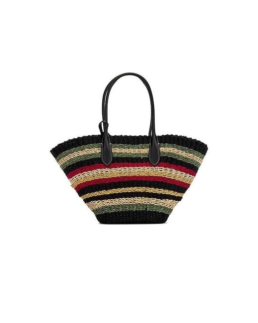 Polo Ralph Lauren Black Twist Raffia Tote Bag