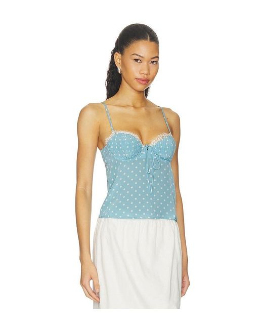 For Love & Lemons Blue Babette Camisole Top