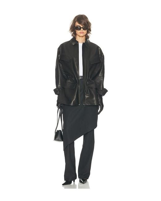 Helsa Black The Peplum Leather Moto Jacket