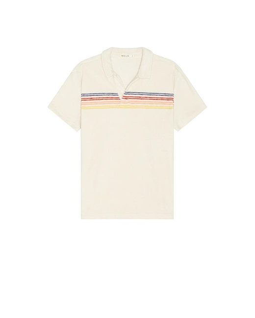 Marine Layer White Terry Out Stripe Polo for men