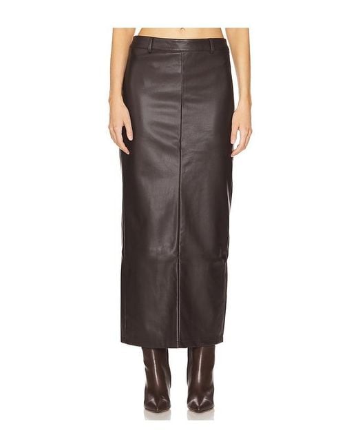 ALL THE WAYS Black Kayla Faux Leather Skirt