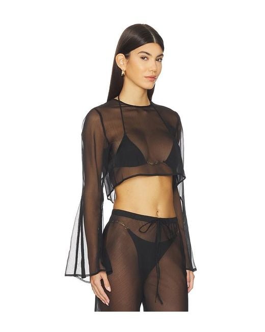 Shani Shemer Black Phoenix Crop Top