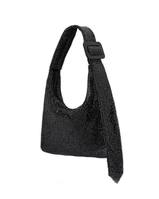 Olga Berg Black Calypso Crystal Shoulder Bag