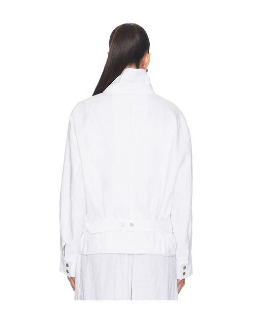 AEXAE White Linen Bomber Jacket