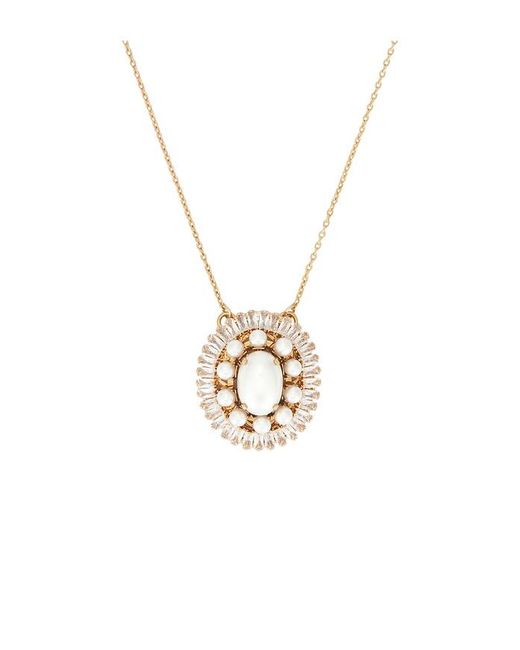 Anton Heunis White Oval Pendant Necklace