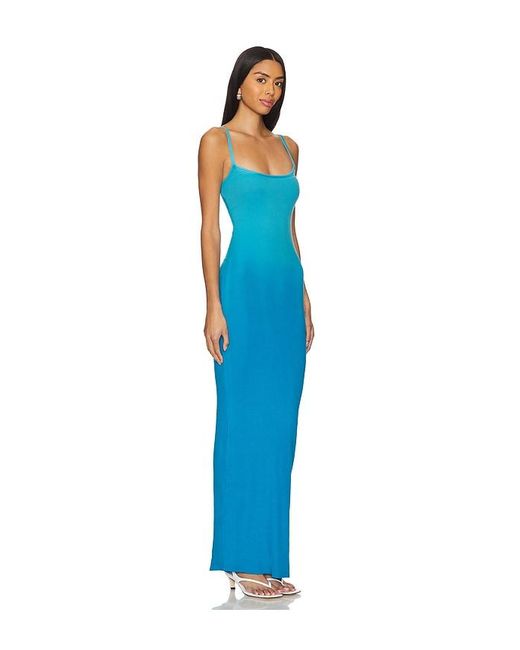Cotton Citizen Blue Verona Spaghetti Maxi Dress