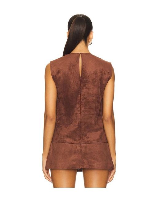 Amanda Uprichard Brown X Revolve Freya Suede Top