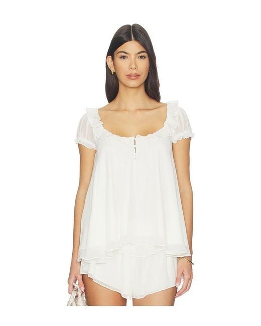 Lovers + Friends White Janet Top