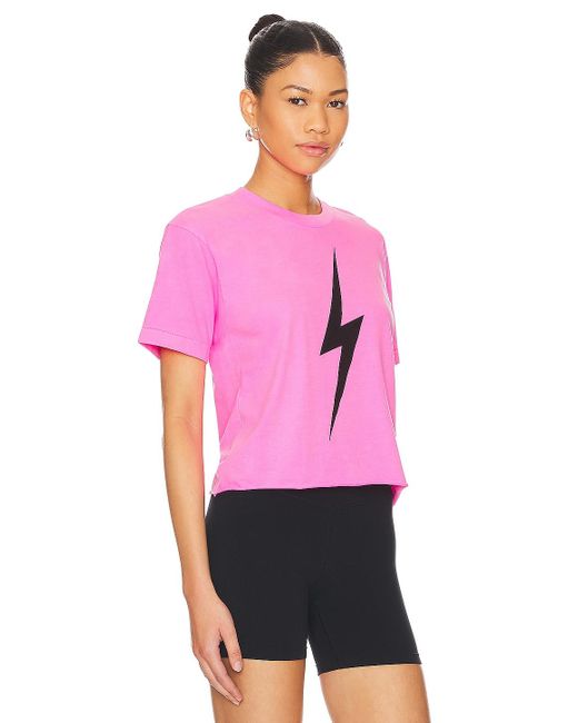 Aviator Nation Bolt Boyfriend Tシャツ Pink