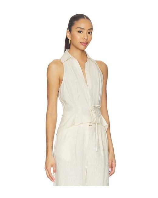 Hevron Natural Sloan Linen Vest