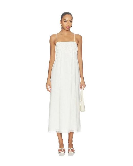 Free People White Sky Dancing Midi Dress