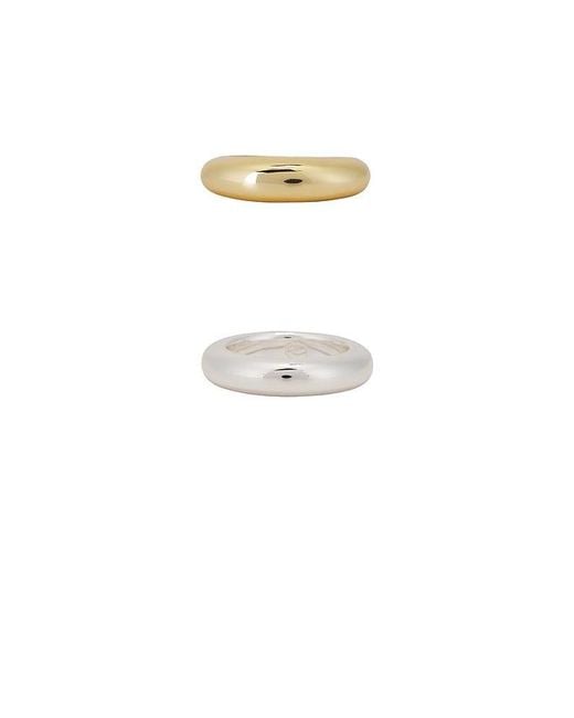 Ettika White Modern Dome Ring Set