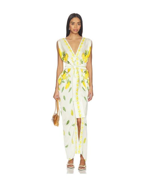 VERANDAH Metallic Dripping Alphonso Silk Dress