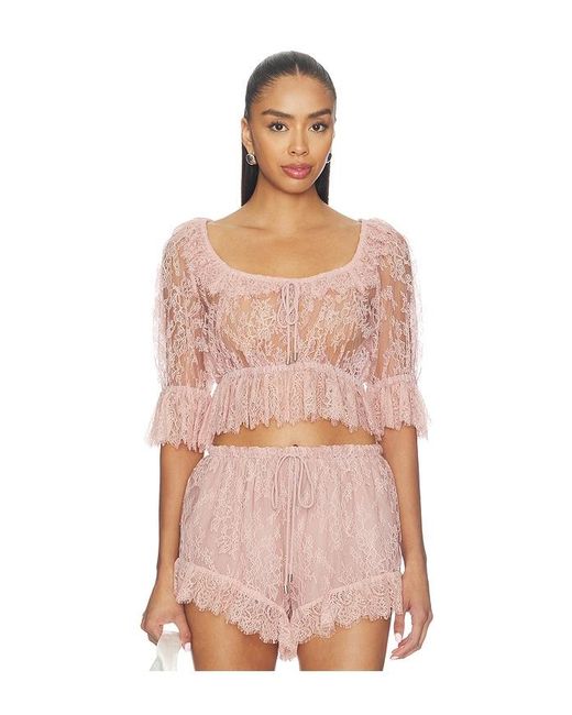 Camila Coelho Pink Fiorella Top