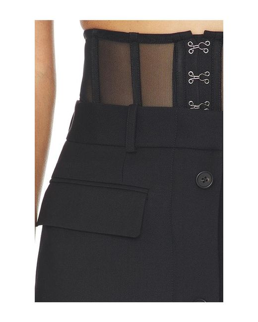 Monse Black Deconstructed Tailored Mesh Corset Mini Skirt
