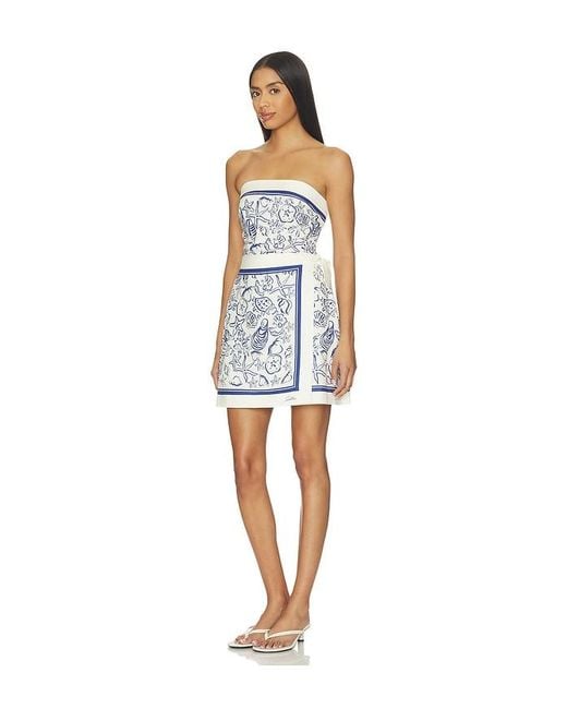 Jonathan Simkhai Blue Darbie Linen Bustier Mini Dress