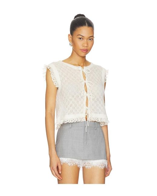 Sea White Teagan Knit Combo Vest