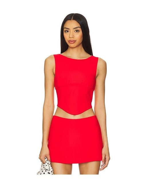 Amanda Uprichard Red Bellini Top