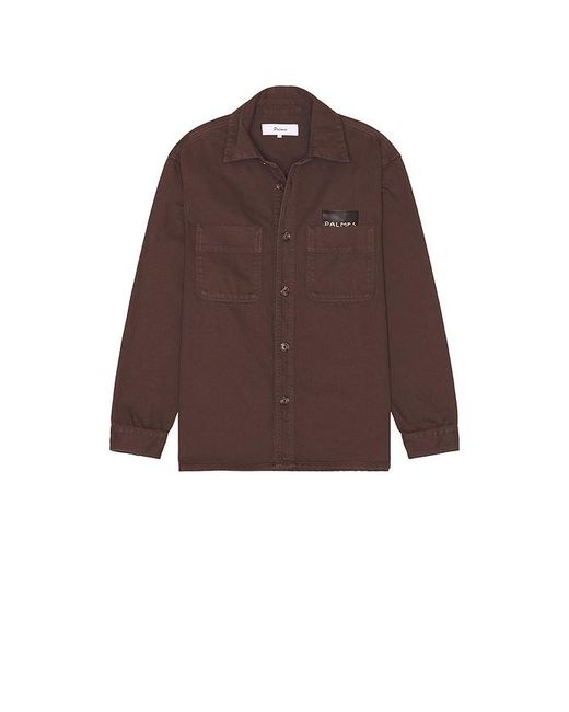 Palmes Brown Coarse Overshirt for men