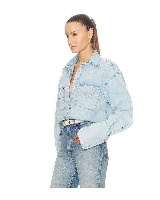 Helsa Blue Washed Denim Shirt