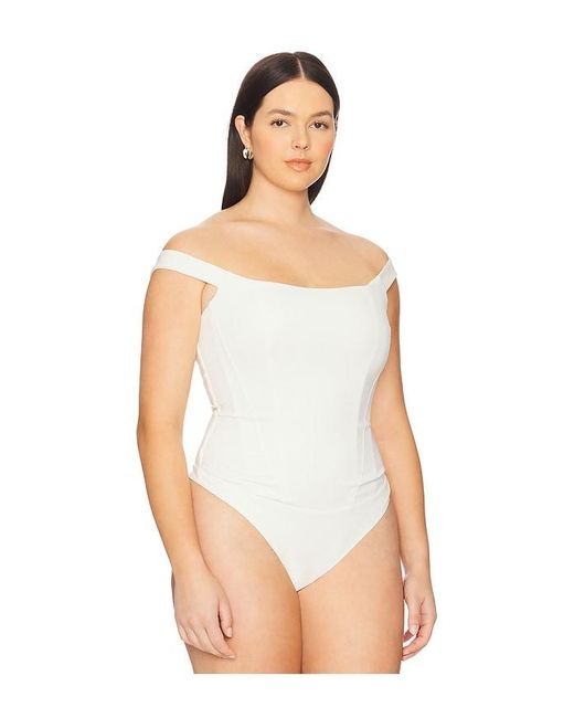 GOOD AMERICAN White Sculpting Corset Bodysuit