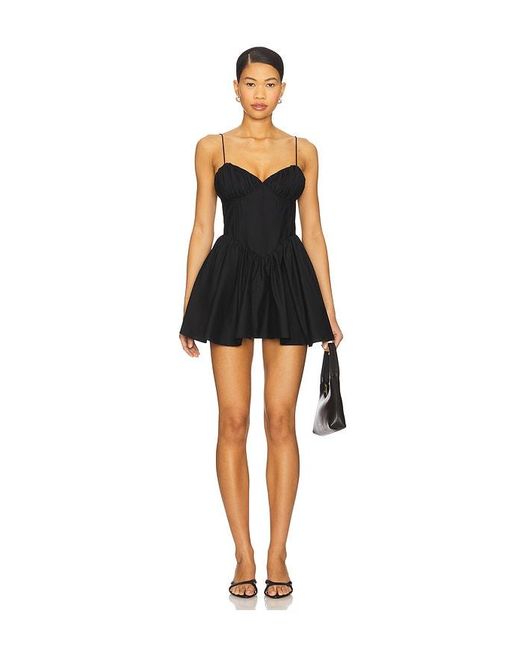 GOOD AMERICAN Black Poplin Mini Dress