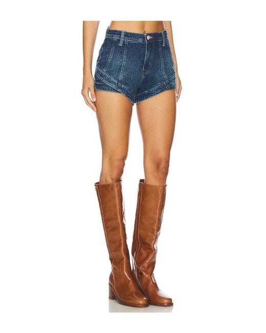 Free People Blue X We The Free Crvy Mona High Rise Shorts