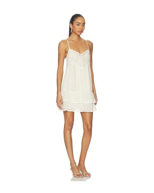 Rococo Sand White Lace Detail Mini Dress