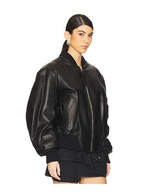 The Attico Black Anja Bomber Jacket