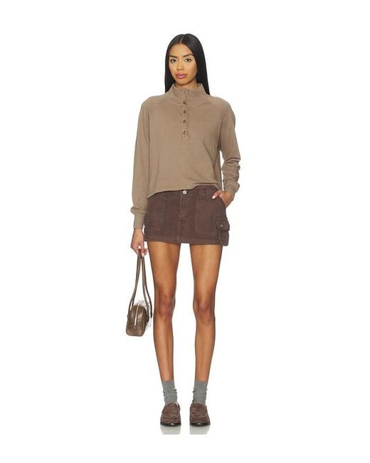 Lamade Brown Alexander Half Button Up Pullover