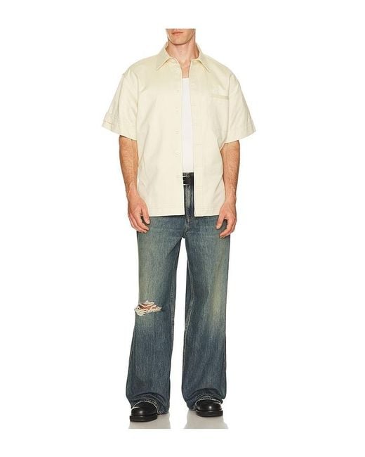 Helmut Lang Blue Short Sleeve Loop Tape Shirt for men