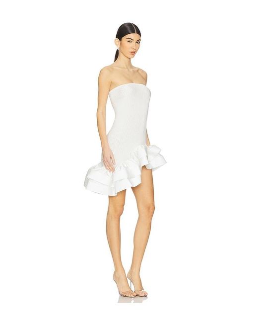 L'idée White Volant Mini Dress