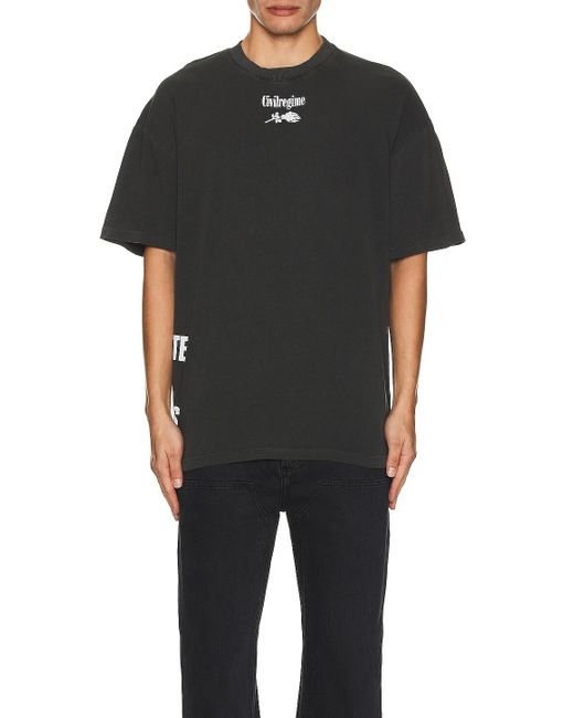 Civil Regime Thorns N Roses American Classic Oversized Tee in Black for