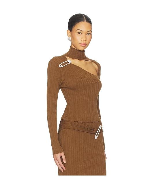GIUSEPPE DI MORABITO Brown Cutout Top