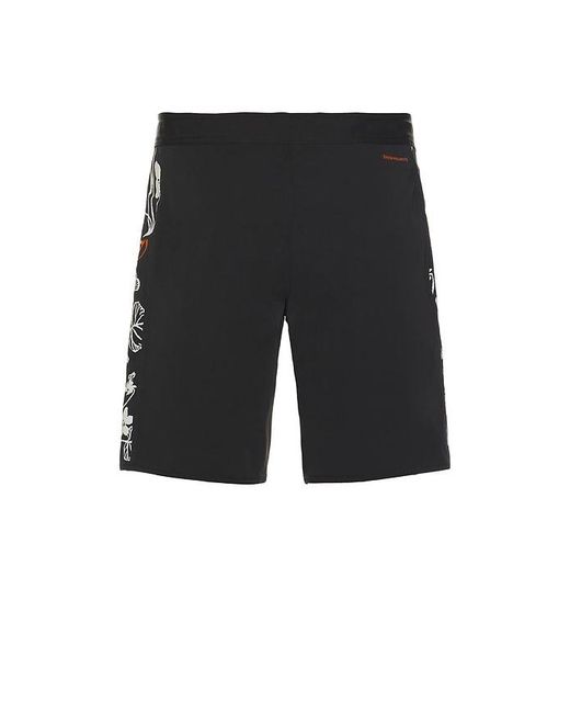 Rivvia Projects Black Disclosure Floral Pursuit 19 Swim Trunk for men