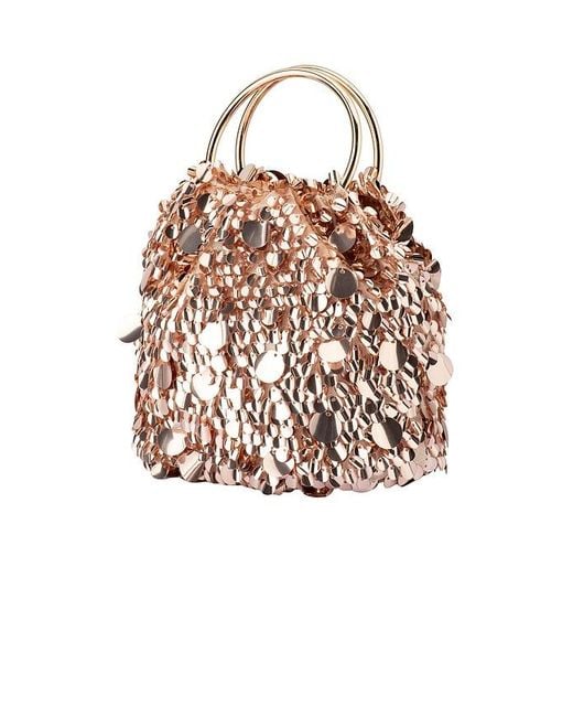 Olga Berg Pink Vera Sequin Top Handle Bag
