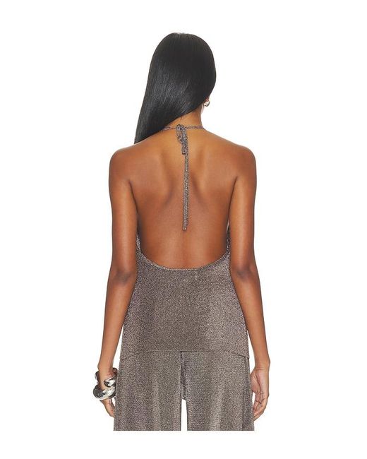 SER.O.YA Brown Esmerelda Metallic Knit Top