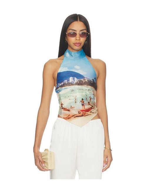 Cult Gaia Blue Bina Top