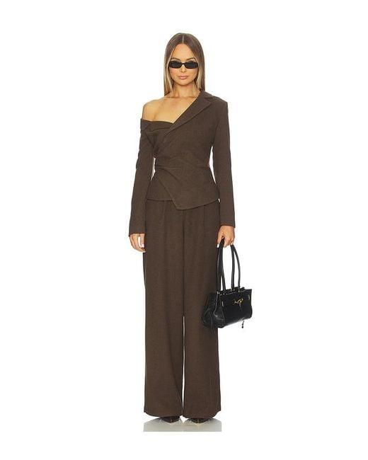SAU LEE Brown Neve Wool Top