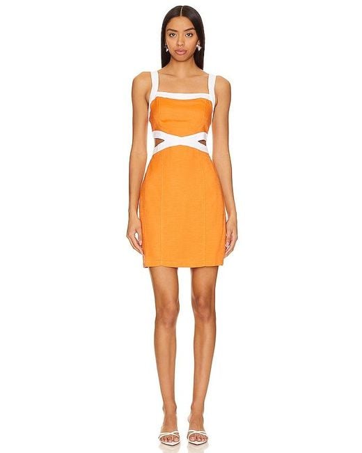 MINKPINK Orange Jacques Contrast Mini Dress