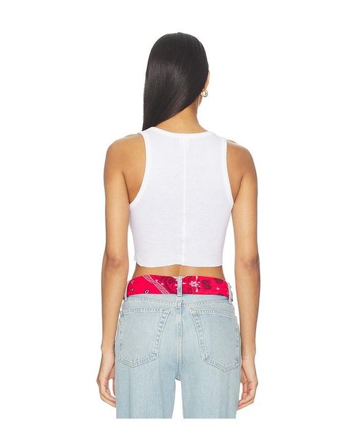 Re/done White Cropped 60S Tank