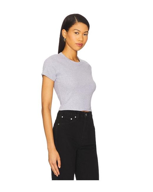 Leset White Kelly Crop Slim Fit Tee