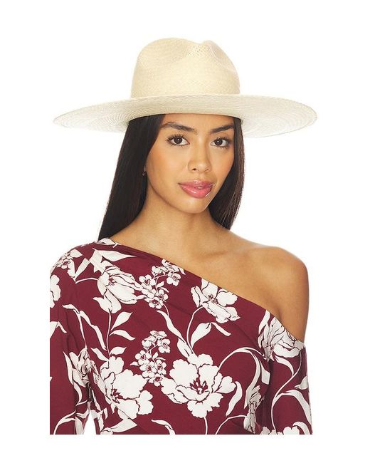 Janessa Leone White Capri Fedora Hat
