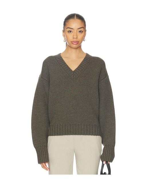 Jersey De Cuello En V Compacto Y Escultural En Color Verde Oliva Talla (También En 34, 36, 38) Rohe de color Multicolor