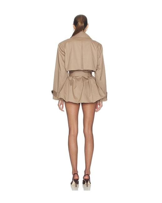 Helsa Natural Short Bubble Hem Trench