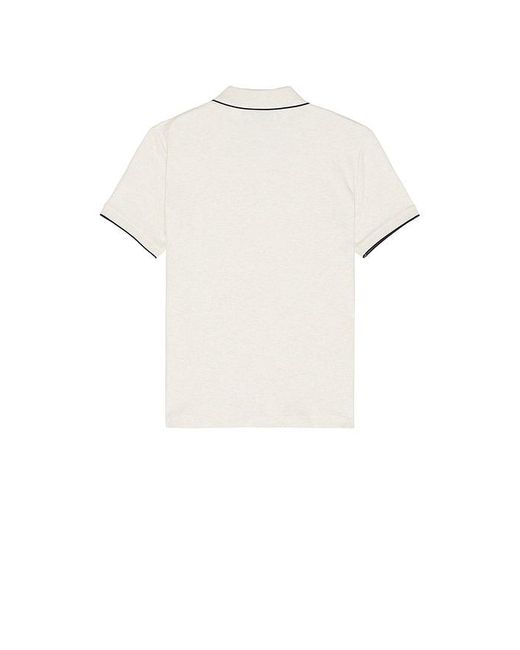 Original Penguin White Interlock Quarter Zip Polo for men